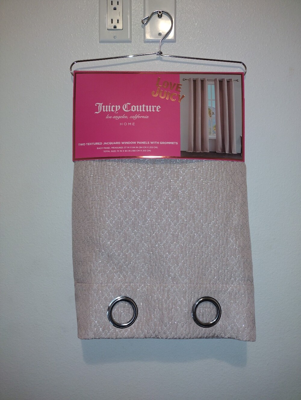 JUICY COUTURE WINDOW CURTAINS JUICY COUTURE JACQUARD WINDOW PANELS LIGHT PINK
